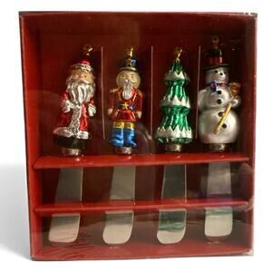 New Vtg Boston Warehouse 1998 Heirloom Ornament Christmas Spreader Set of 4